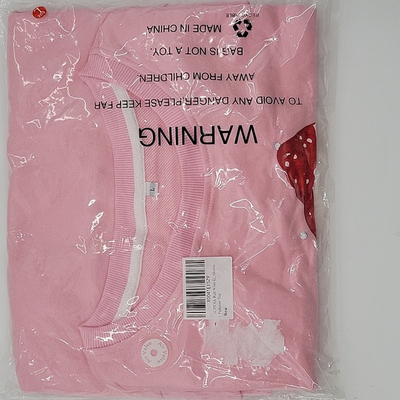 Pink Santa Wine Glass Sweatshirt New - Picture 7 of 15